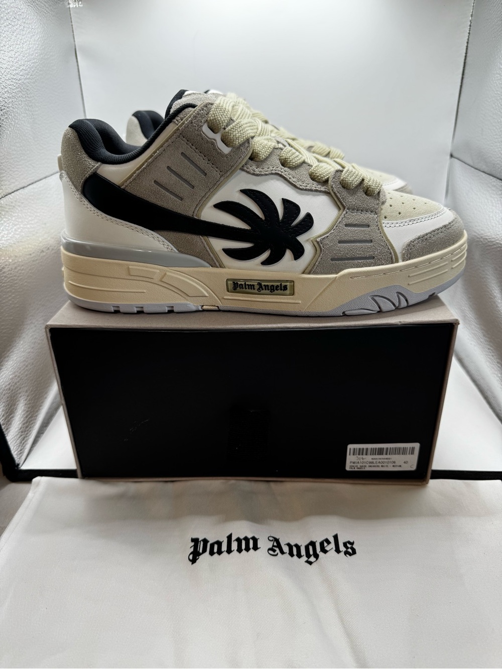 Palm Angels Venice Suede Sneakers White Black EU 40 US 7 BNIB